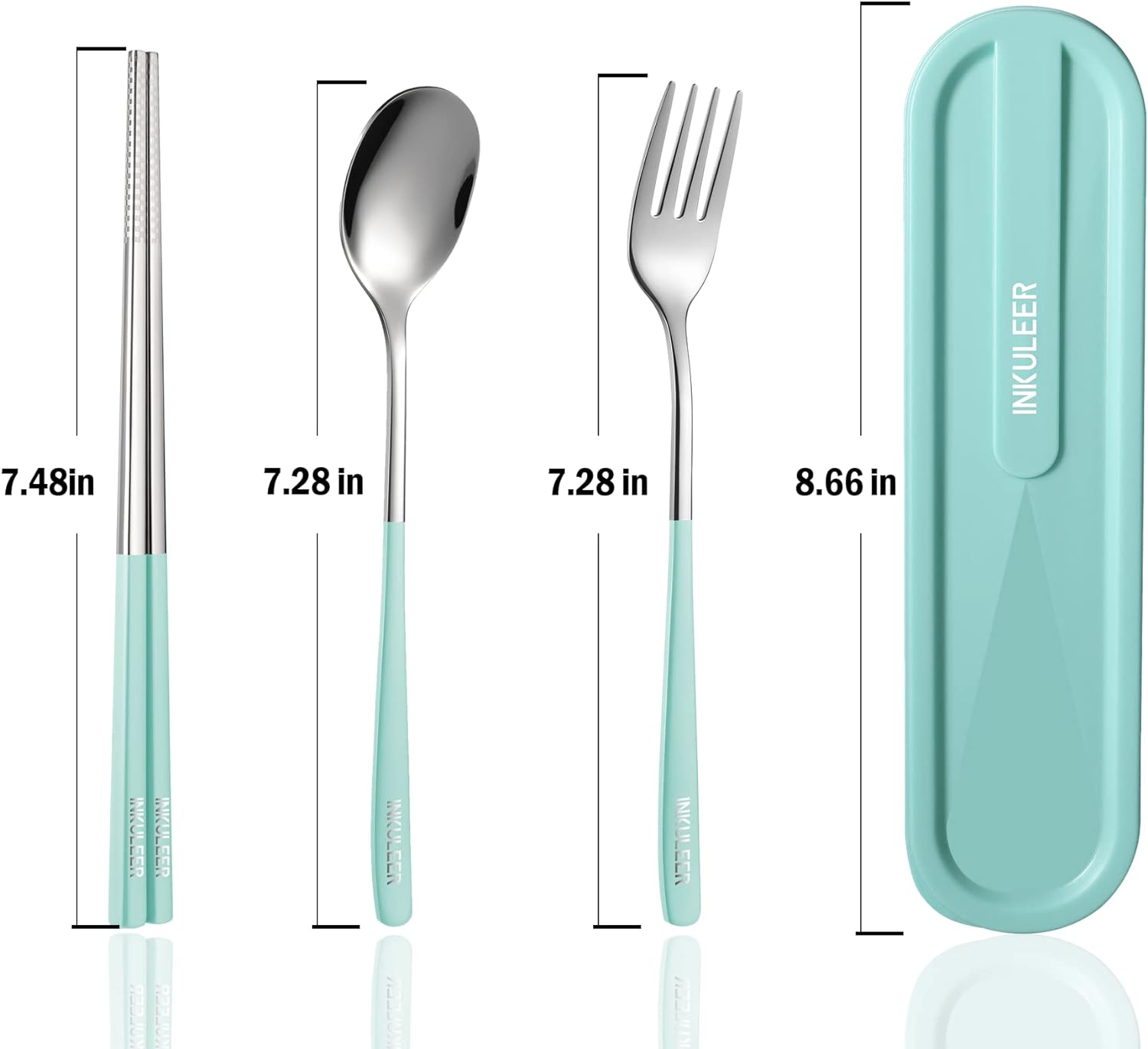 Travel cutlery set, Stainless Steel Cutlery, Reusable utensils set with case, Portable Silverware -18/8 Travel cutlery set, Stainless Steel Cutlery, Reusable utensils set with case, Portable Silverware -18/8